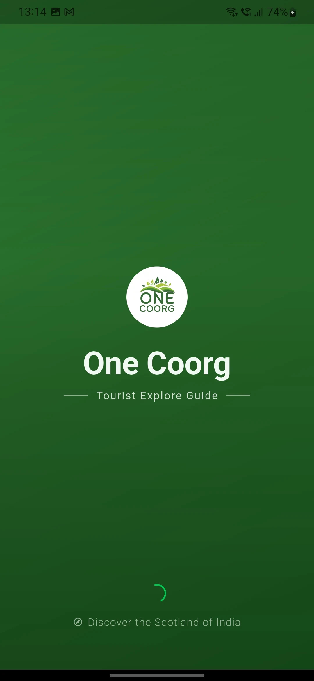 One Coorg app splash screen